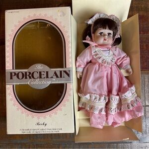 The Porcelain Collection Handcrafted Doll Becky By Joyle 11” Tall Original Box